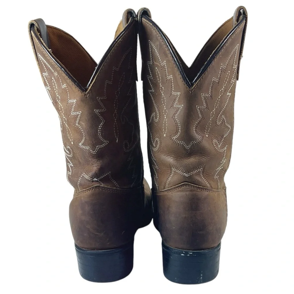 Dan Post Childrens Leather Cowboy Boots Size 2 1/2 Brown Western Boho Co…